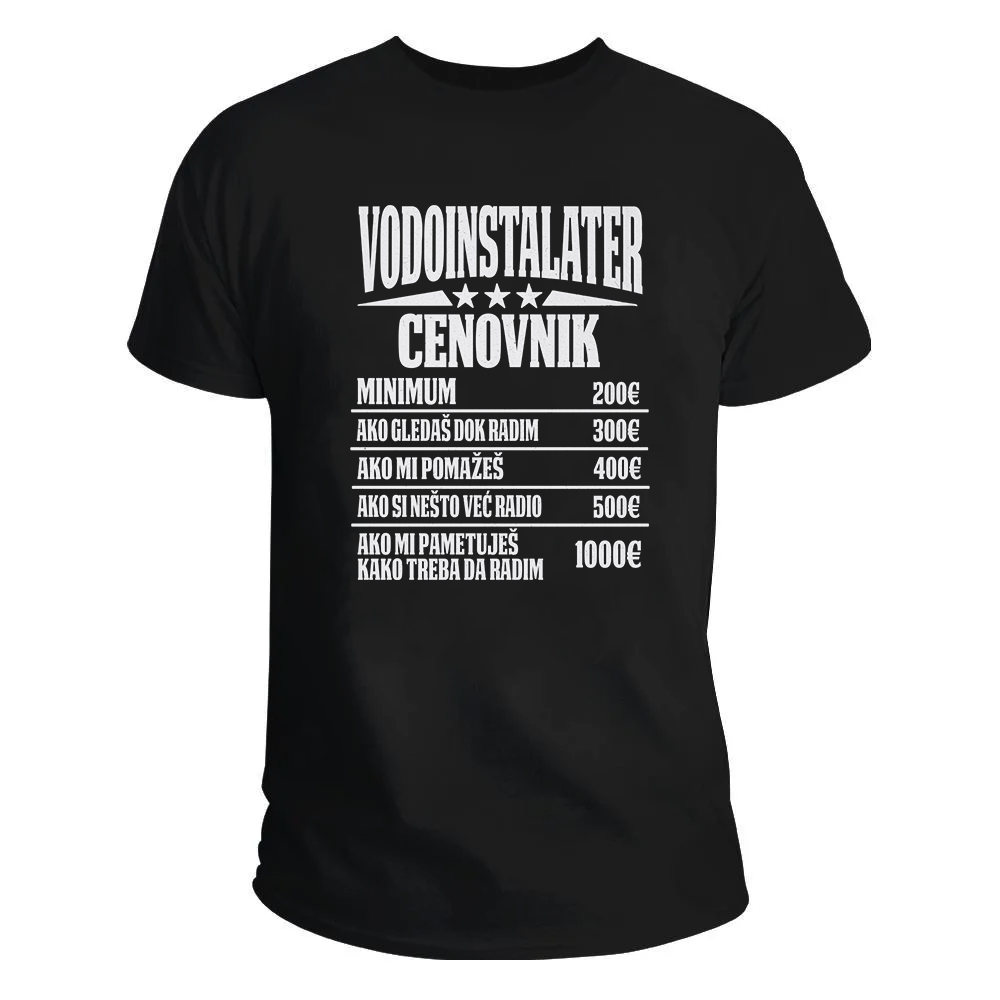 Vodoinstalater cenovnik majica