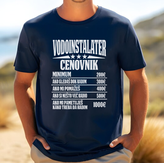 Vodoinstalater cenovnik majica