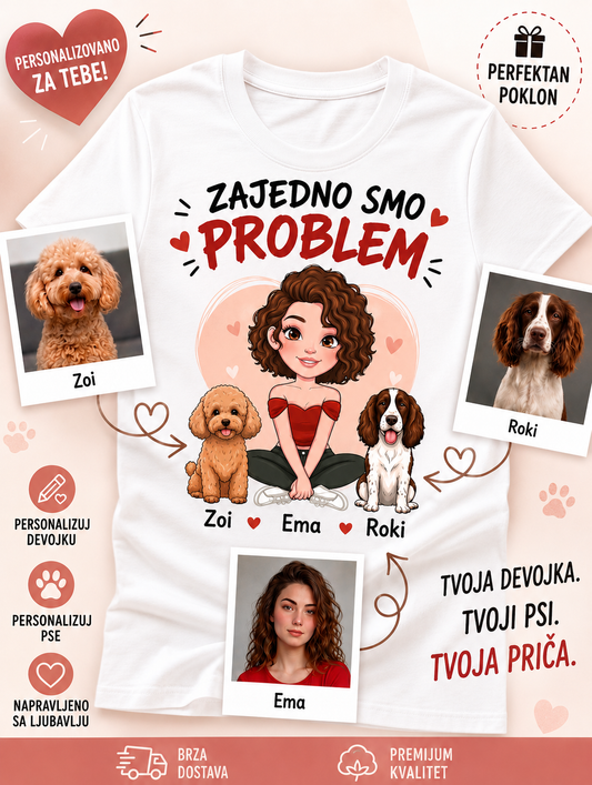 Personalizovana majica - devojka i njeni ljubimci