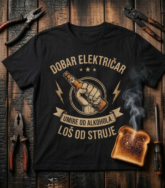 Dobar električar umire od alkohola - majica