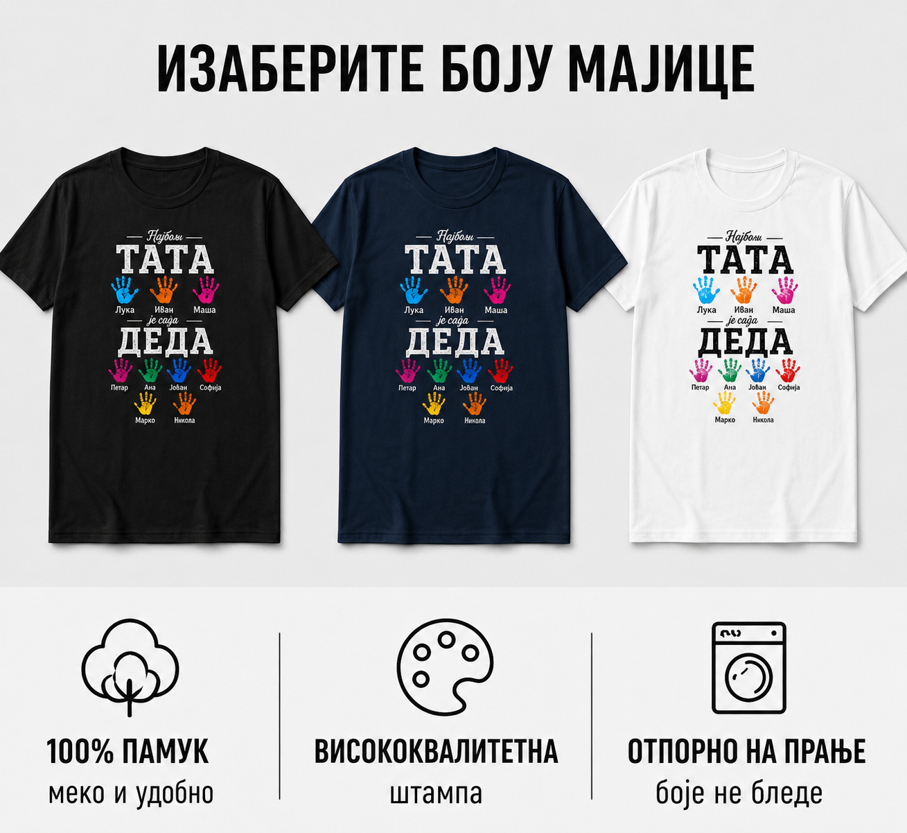 Prvo Tata, Sada Deda - Personalizovana majica za dedu