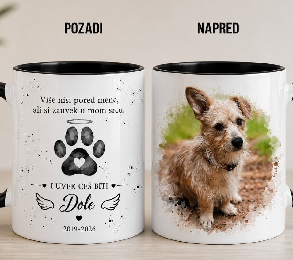 Uspomena na najboljeg prijatelja – Personalizovana šolja sa slikom psa