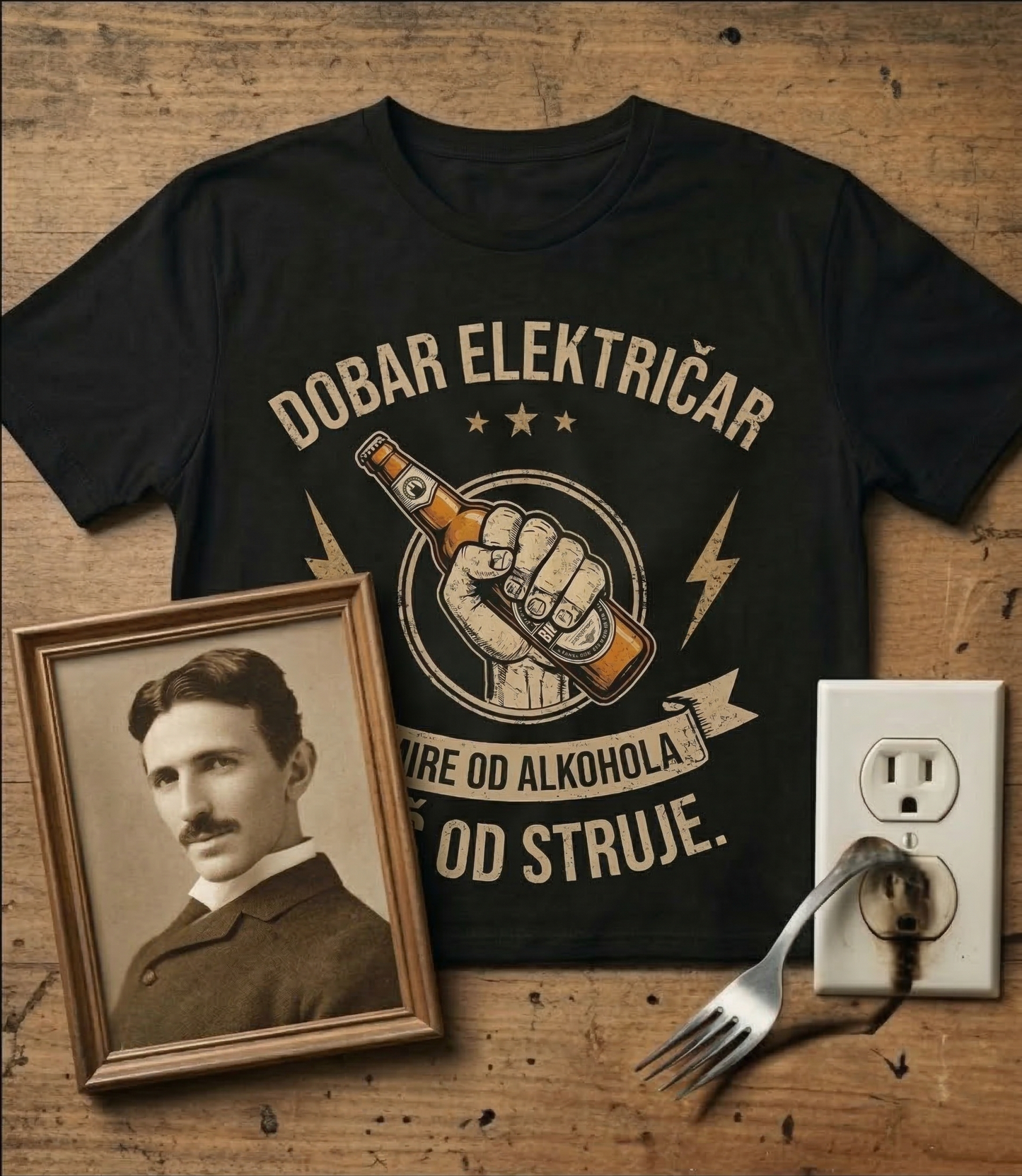 Dobar električar umire od alkohola - majica